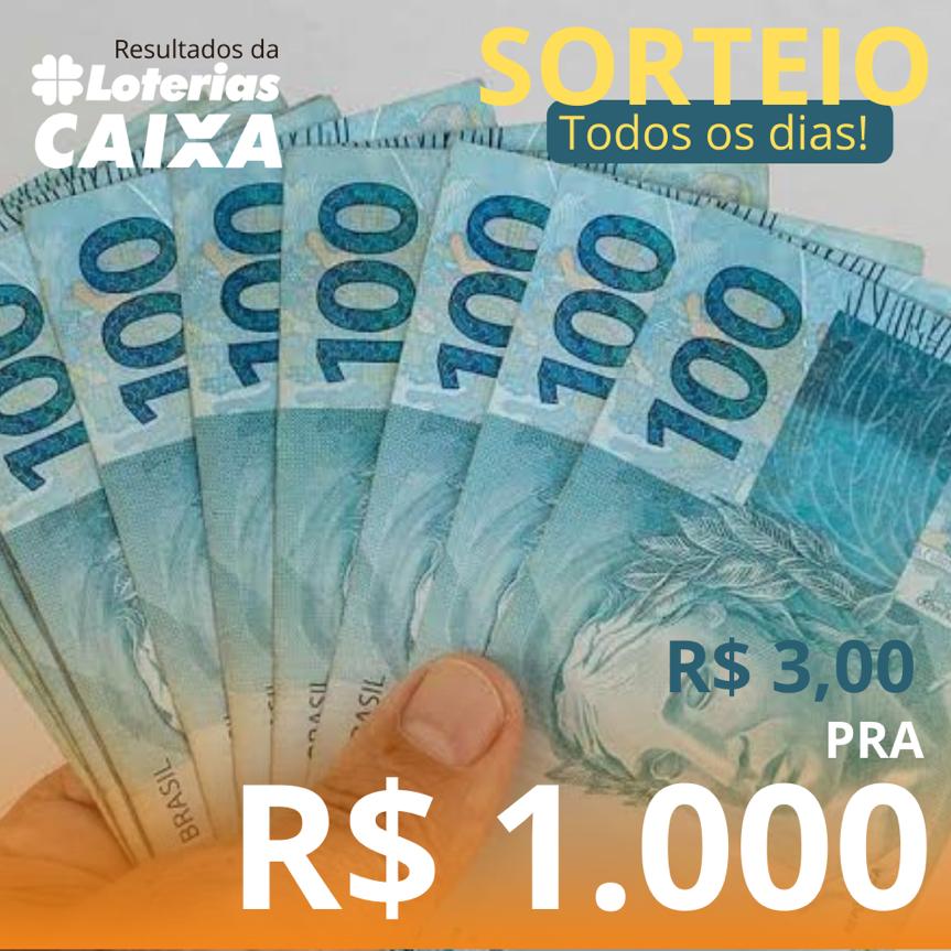 R$ 3,00 PARA R$ 1.000